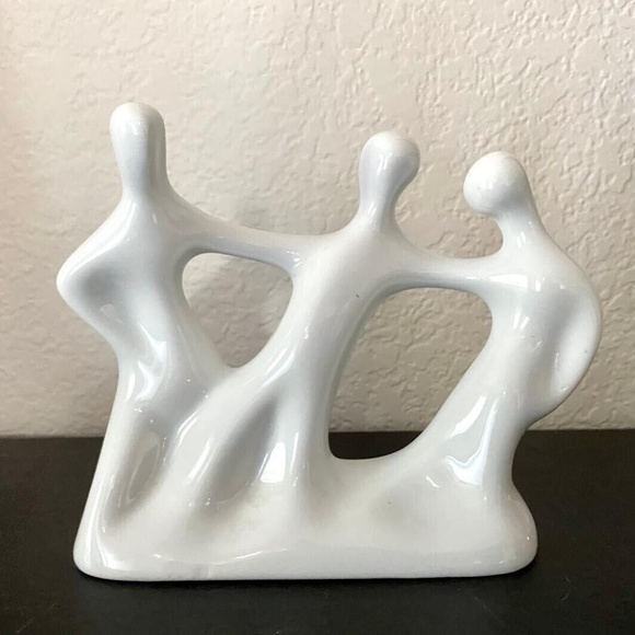 Vintage Naaman Porcelain White Three Dancers Made in Israel Midcentury Modern - Picture 1 of 5